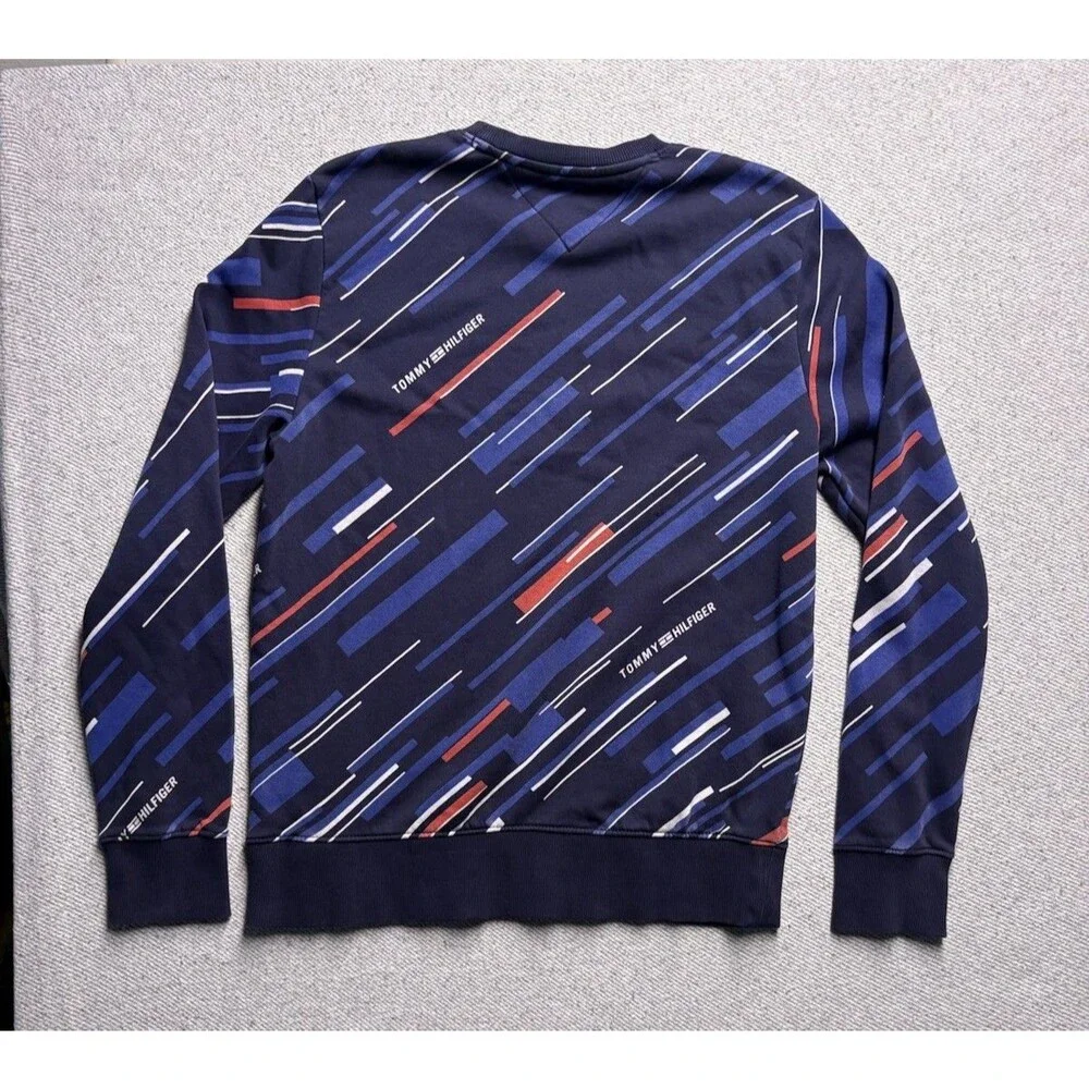 Tommy Hilfiger Sport Sweatshirt Mens Medium Navy Blue Graphic Pullover